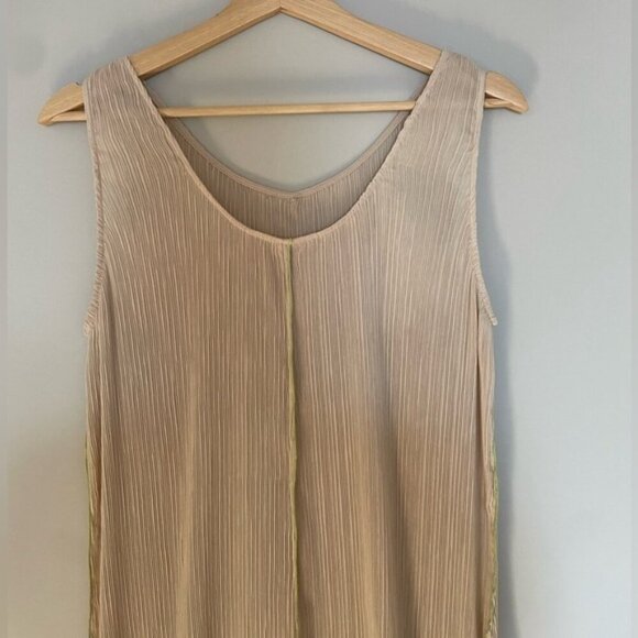 NEW Toteme Plisse Crinkled Scoop-Neck Maxi Dress in Cream Beige | size 32 / US 0 - Picture 9 of 14